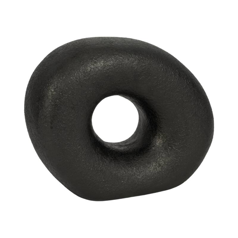 Sagebrook Home Ceramic Elegance Unique Slanted Circle Decor Piece for Modern Homes