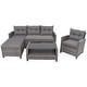 preview thumbnail 10 of 8, Costway 4PCS Patio Rattan Furniture Set Cushioned Loveseat Table Shelf - Grey - See Details