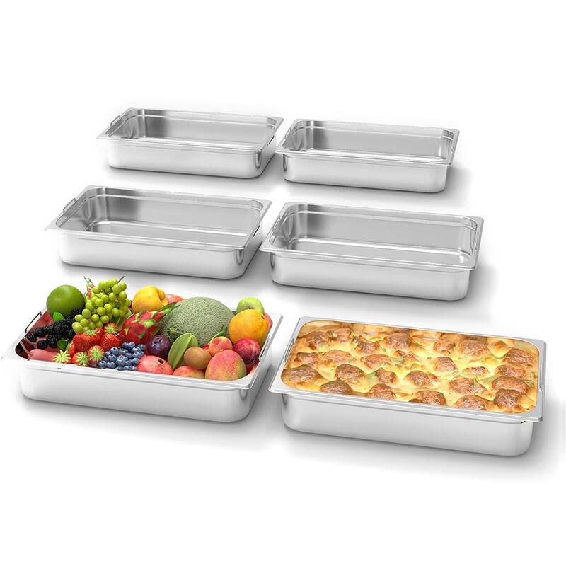 6 Pack Steam Table Pans Stainless Steel Hotel Food Pan