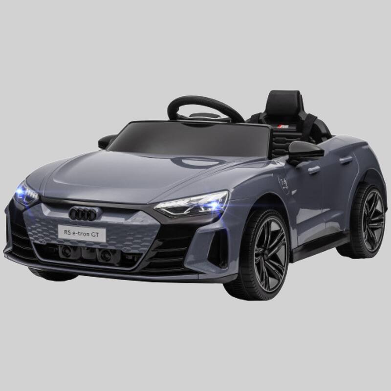 Kids Audi RS E-Tron GT 12V Ride-On Car, Electric Vehicle for Boys & Girls, 3.1 MPH, Remote Control, Music, Lights, Suspension - Grey