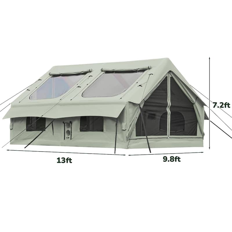 EROMMY Inflatable Tent with Chimney Opening, 8-10 Person Air Glamping Tent