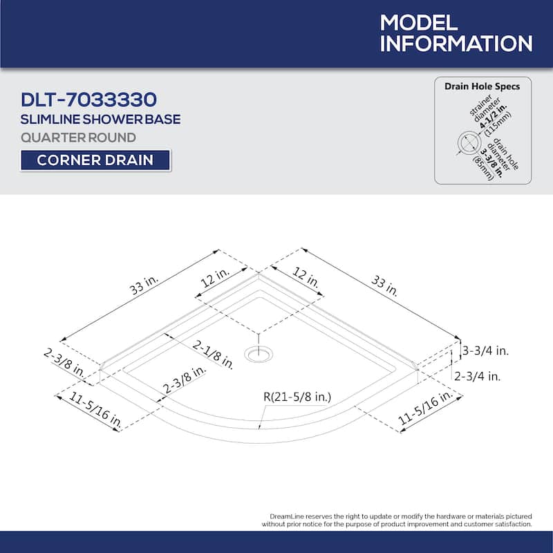 DreamLine Prime 33 in. x 33 in. x 76 3/4 in. H Shower Enclosure, Shower Base and Acrylic Backwall Kit