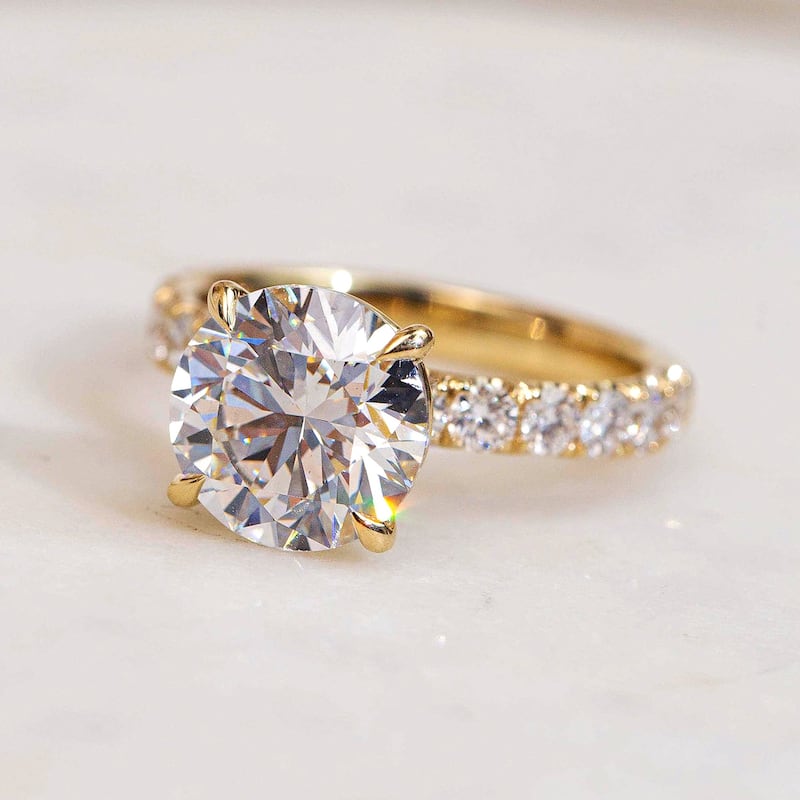 ​Kobelli 6 Carat Lab Grown Diamond Certified 14k Solid Gold Half Eternity Seville Engagement Ring (EF/VS)