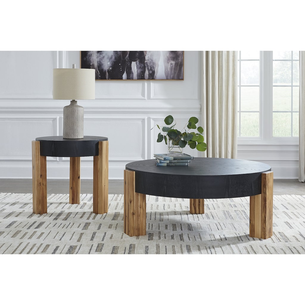 Signature Design by Ashley Breenmore Black/Brown Table (Set of 2) - 43.5" W x 43.5" D x 18" H