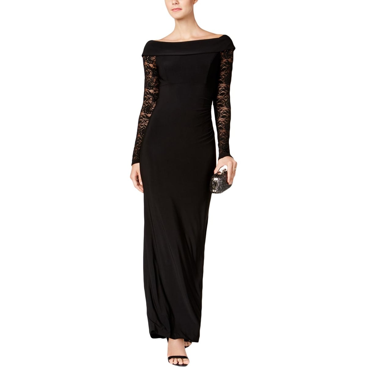 vince camuto ruched evening dress