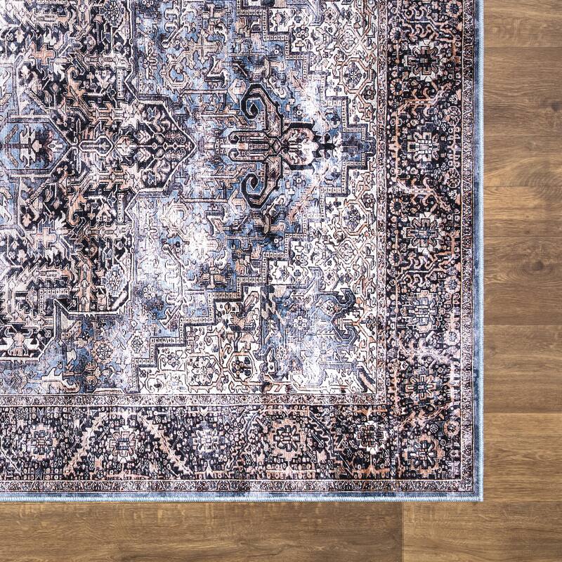Abani Rugs Lola LOL160A Vintage Brown Blue Area Rug