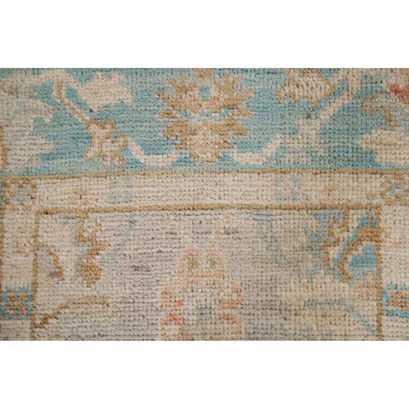 Hand Knotted Oriental 100% Wool Carpet Transitional Floral Greys & Charcoal Oushak Area Rug - 3' 0'' X 2' 0''