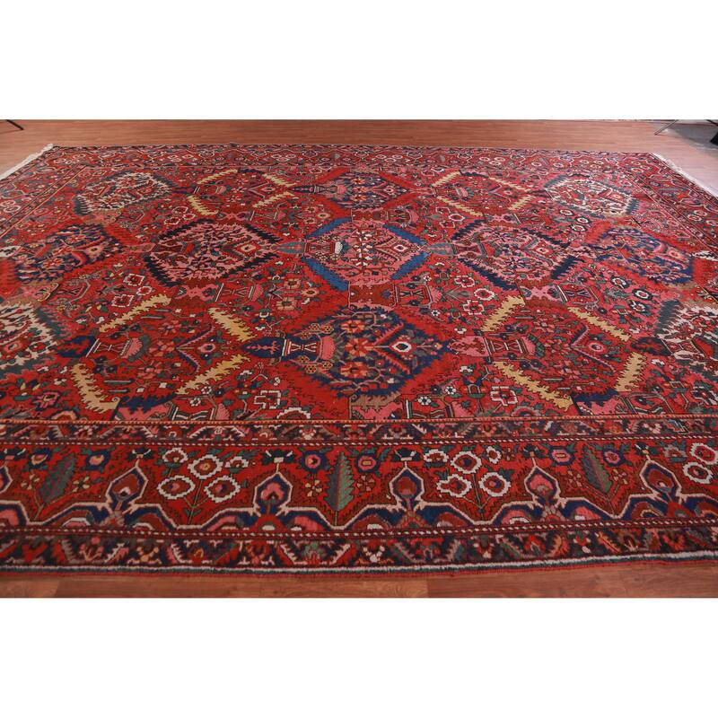 Hand Knotted Oriental 100% Wool Carpet Traditional Geometric Red Bakhtiari Area Rug - 18' 0'' X 12' 9''