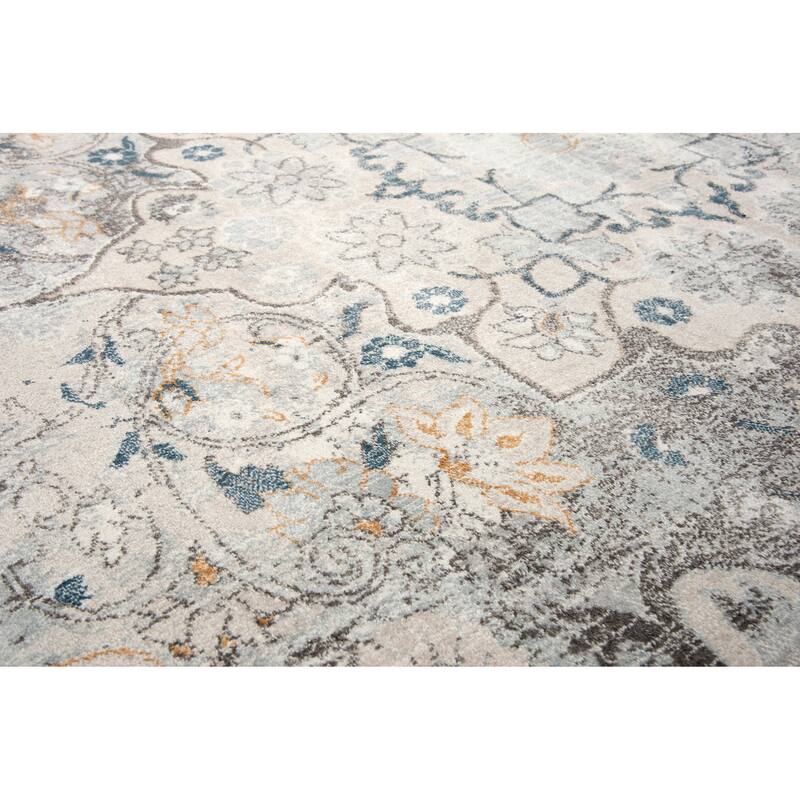 Alora Decor Lavish Rustic Blue Polypropylene/Polyester Area Rug