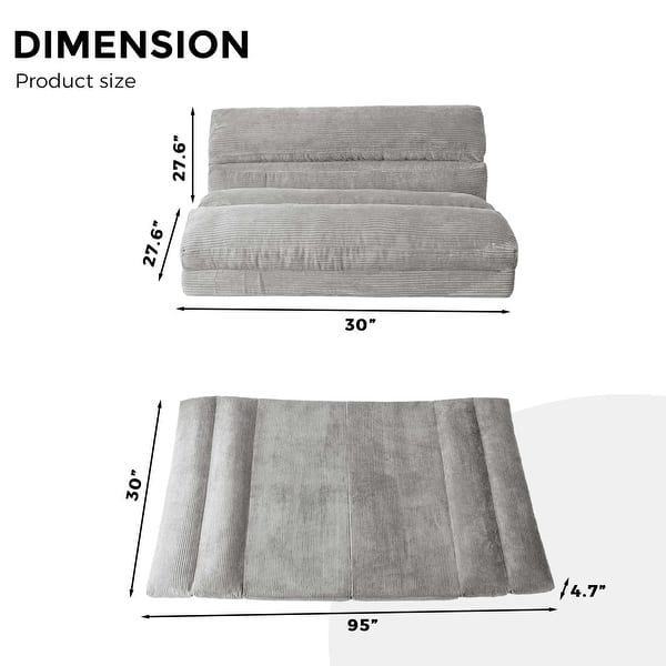 dimension image slide 8 of 26, Folding Sofa Bed,Sleeper Sofa Chair Bed Upholstered Sofa Couches