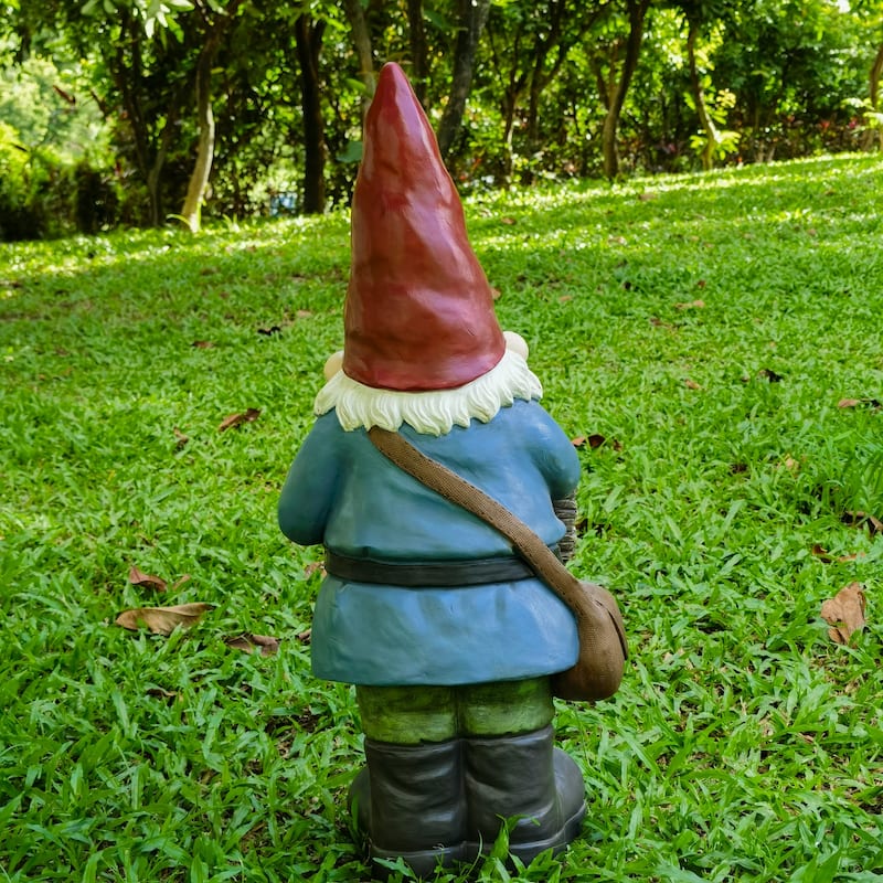 Gnome with Elf Hat Outdoor Welcome Garden Sign - 24.5"