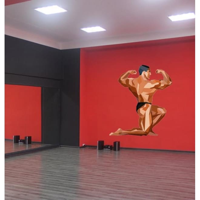 Bodybuilder Polygonal Wall Decal Gym Decor Polygon Modern Wall Art Sticker Overstock 31820842
