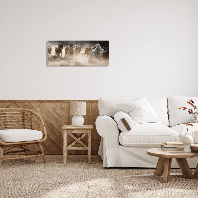 Stupell Striking Horse Herd Galloping Rural Wildlife Photography Canvas Wall Art, Design by Danita Delimont