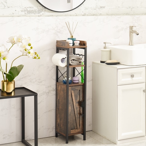Bathroom corner store floor cabinet