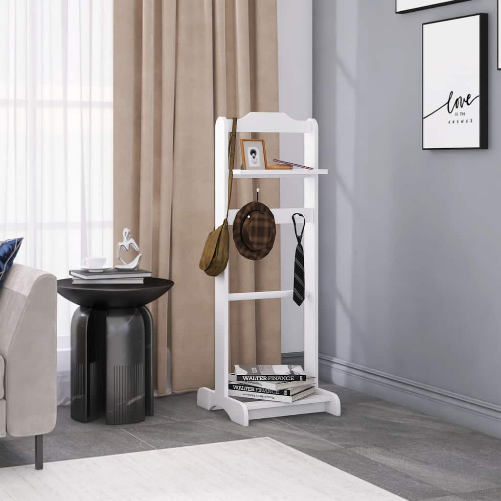 Modern Simple Coat Rack, Portable Storage Rack, White Finish, Stable and Sturdy, for Hallway, Living Room