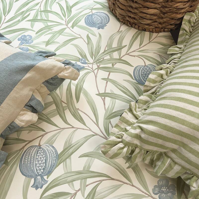 Belgravia Decor Elena Blue Pomegranate Wallpaper