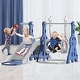 preview thumbnail 1 of 5, Blue 4 in 1 Toddler Slide and Swing Set Kid Slide, Indoor Outdoor Slide Toddler Playset Toddler Playground