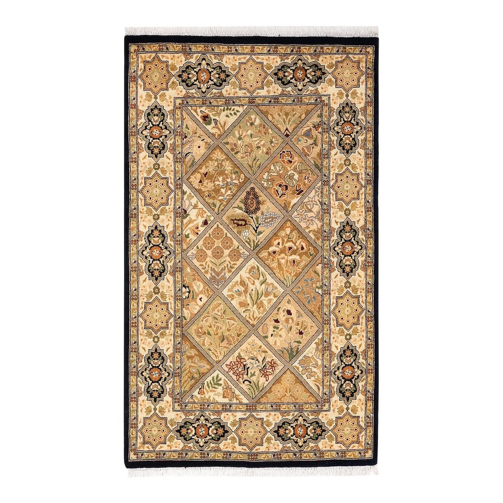 Overton Hand Knotted Wool Vintage Inspired Traditional Mogul Brown Area Rug - 3 x 5
