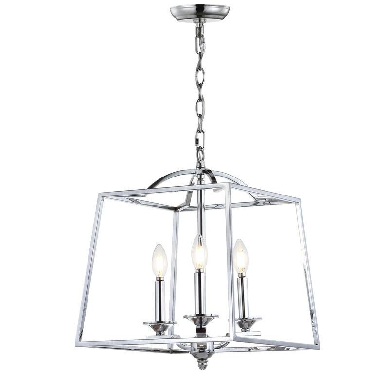 Virginia 14.5" 3-light Metal LED Pendant, Chrome by JONATHAN Y