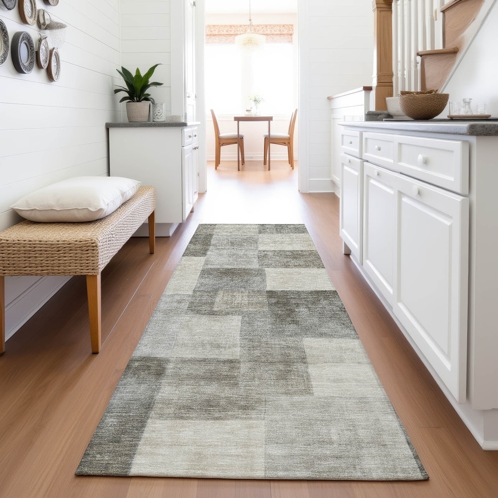 Premium Washable Super Soft Contempory Checker Mayfield Rug