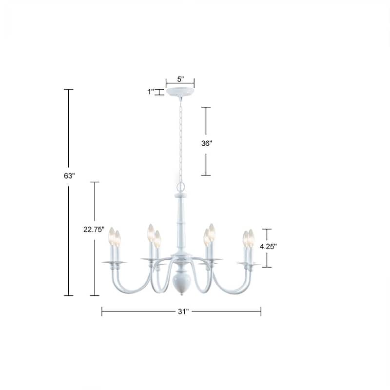 8-Light Traditional Metal Chandelier for living room,bedroom,and dining room