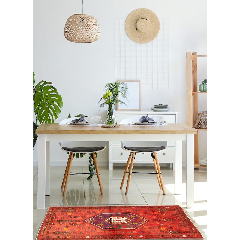 ECARPETGALLERY Hand-knotted Andelz Red Wool Rug - 3'11 x 6'6