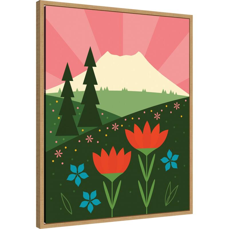 Mt St Helens by Amber Leaders Designs Framed Canvas Wall Art Print