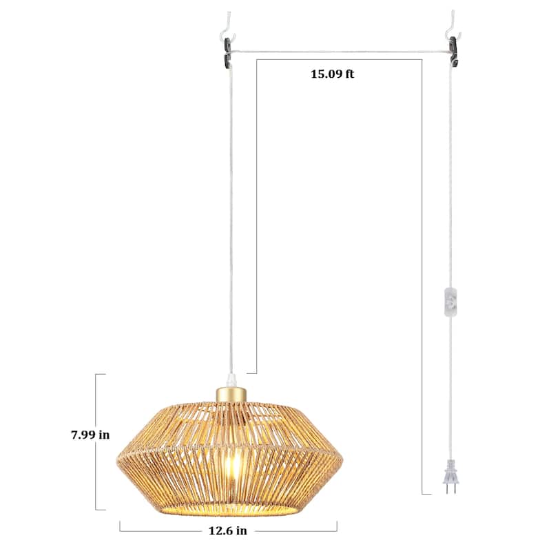 1-light Classic Semi Flush Mount Chandelier, Single Drum Pendant Light for Dining Room Living Room Bedroom Kitchen
