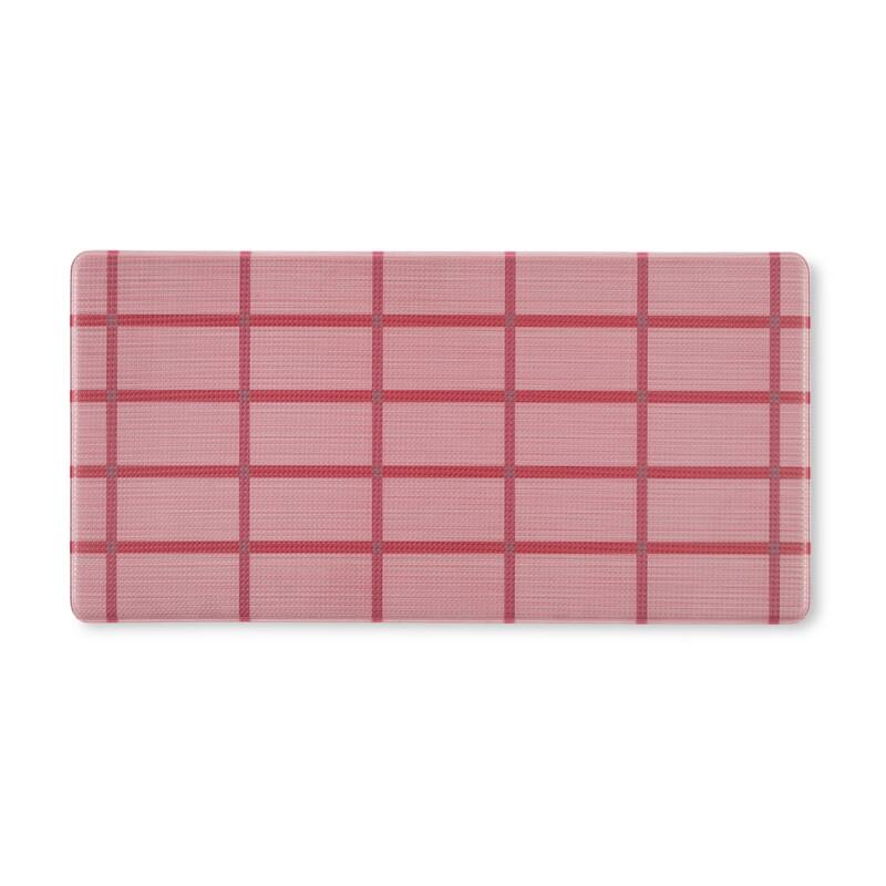 TOWN & COUNTRY BASICS Windowpane Plaid Anti Fatigue Kitchen Mat Non-Slip Backing
