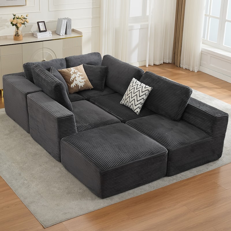Oversized Chaise Lounge Sofa with Pillows