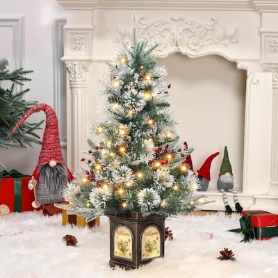 3FT Pre-Lit Artificial Christmas Xmas Tree with 78 LED Lights