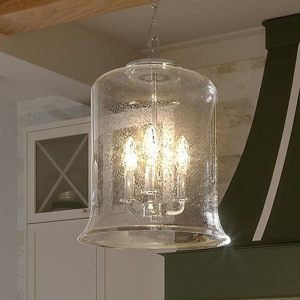 slide 2 of 5, Luxury French Country Pendant Light, 17.125"H x 12.875"W, with English Country Style, Brushed Nickel, by Urban Ambiance