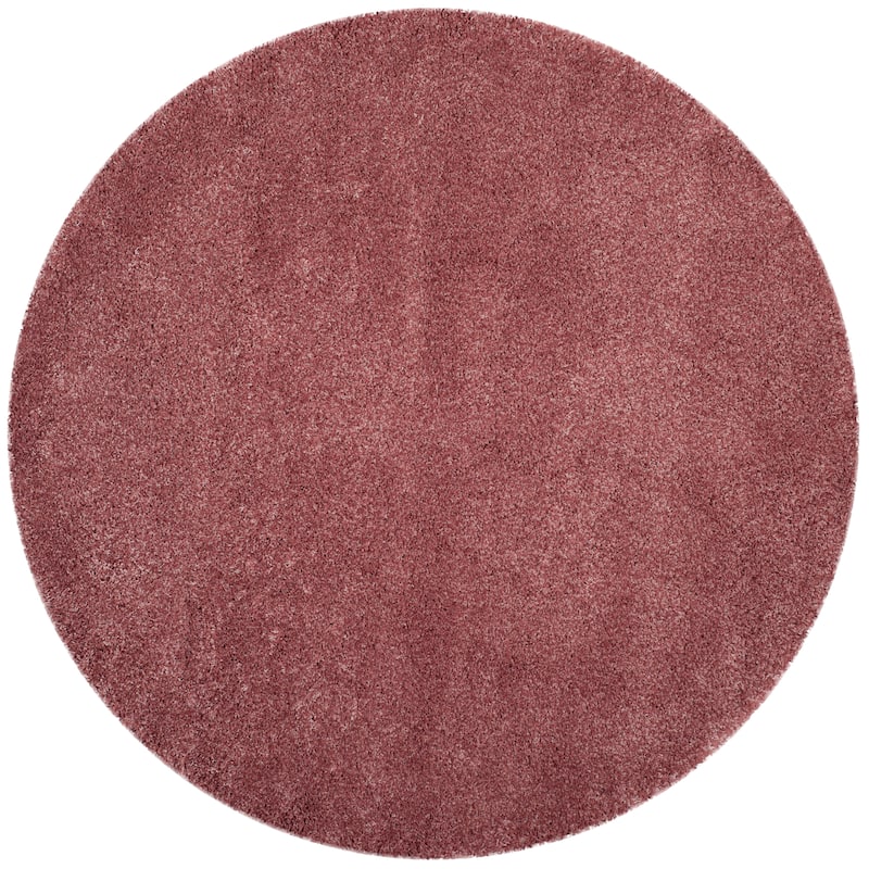 SAFAVIEH California Premium Shag Izat 2-inch Thick Area Rug - 4' Round - Rose