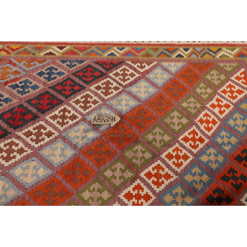 Reversible Kilim Qashqai Vegetable Dye Persian Vintage Wool Carpet - 5'0"x 9'0"