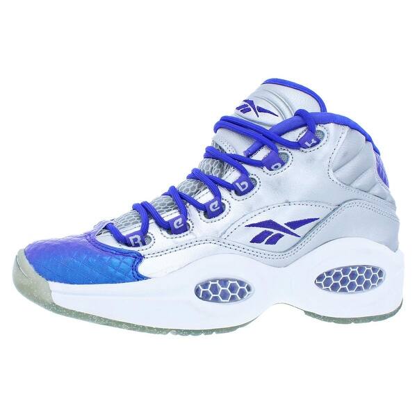 Shop Reebok Boys Question Basketball Shoes Big Kid Metallic 7