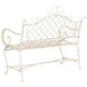 preview thumbnail 9 of 29, SAFAVIEH Outdoor Living Abner Wrought Iron 46-inch Garden Bench. - 45.8" W x 20" L x 40" H