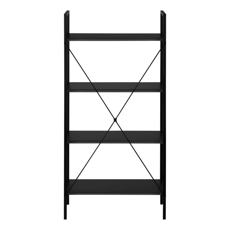 Modern 4 Tier Bookshelf, Contemporary 48"H Metal Frame Bookcase, for Living room Office, Bedroom