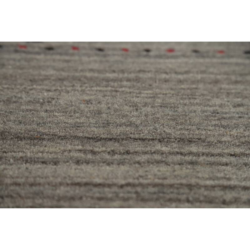 Oriental Grey Gabbeh Indian Area Rug Handmade Wool Carpet - 5'1" x 7'8"