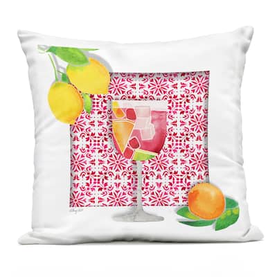 Stupell Mediterranean Pattern Sangria Printed Outdoor Throw Pillow Design by Hillary Holt