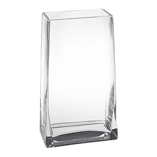 9 Clear Glass Rectangle Handmade Vase 9 Clear Glass Rectangle Handmade Vase
