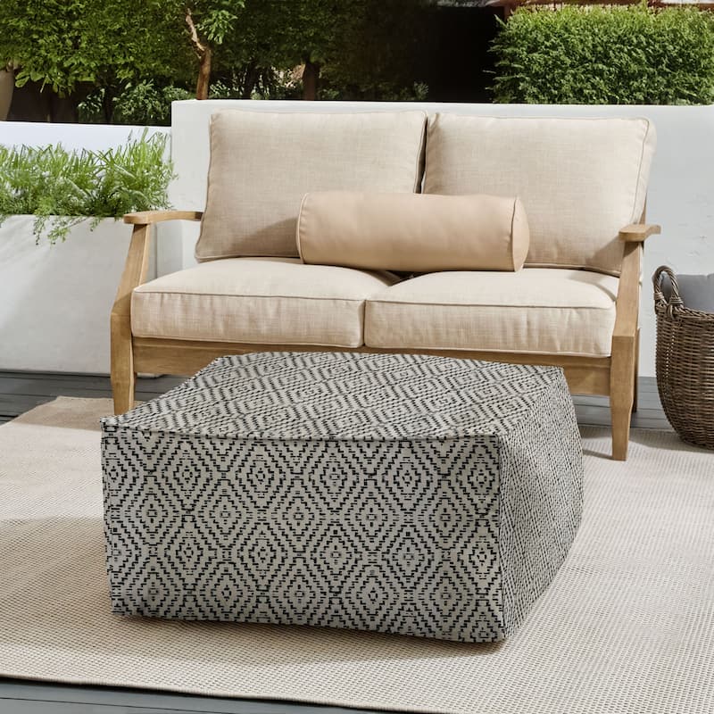 Sorra Home Sunbrella Outdoor Corded Bean Pouf - Capra II Shadow