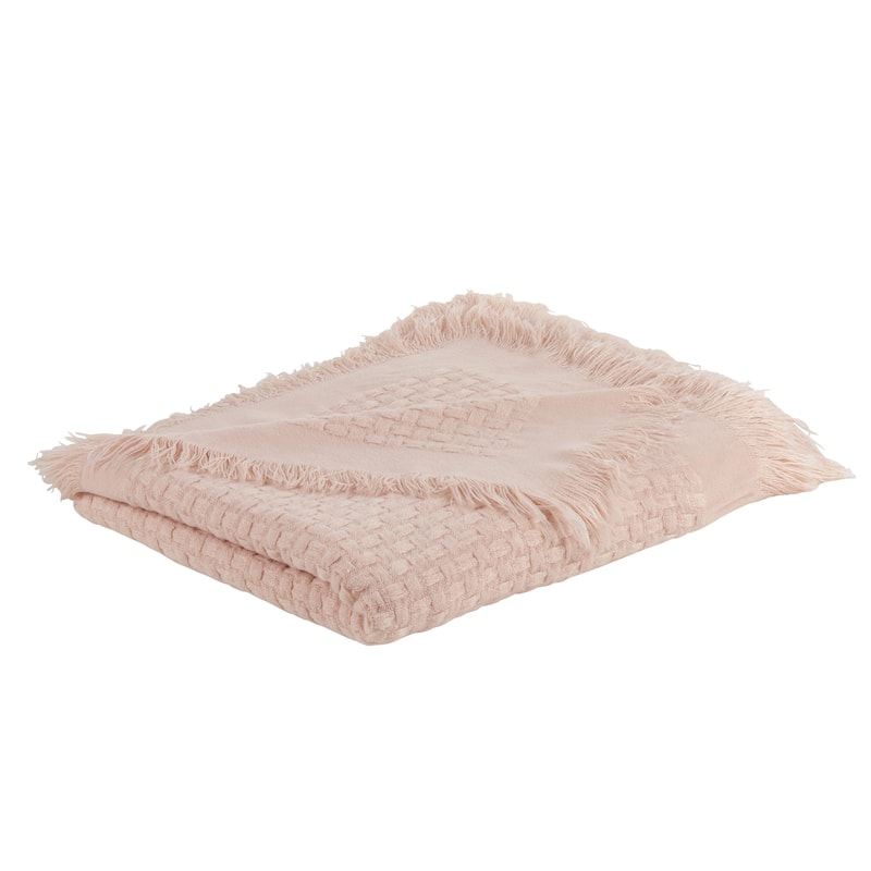 Waffle Weave Design Throw Blanket - 50"x60" - Pink