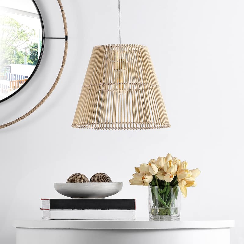 SAFAVIEH Lighting Egne 14.5-inch Pendant - 15" W x 15" D x 12-192" H - Natural - 15Wx15Dx192H