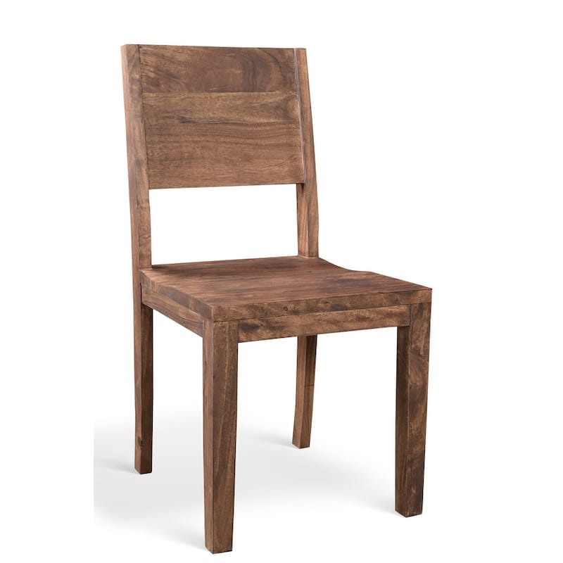 Timbergirl Handmade Simple Acacia Wood Dining Chairs, Set of 2 - 36"H x 18"W x 18"L