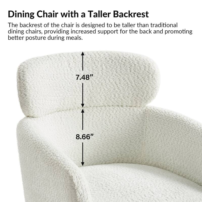 Amos Modern Boucle Dining Chair with Adjustment Feet Set of 6 by HULALA HOME