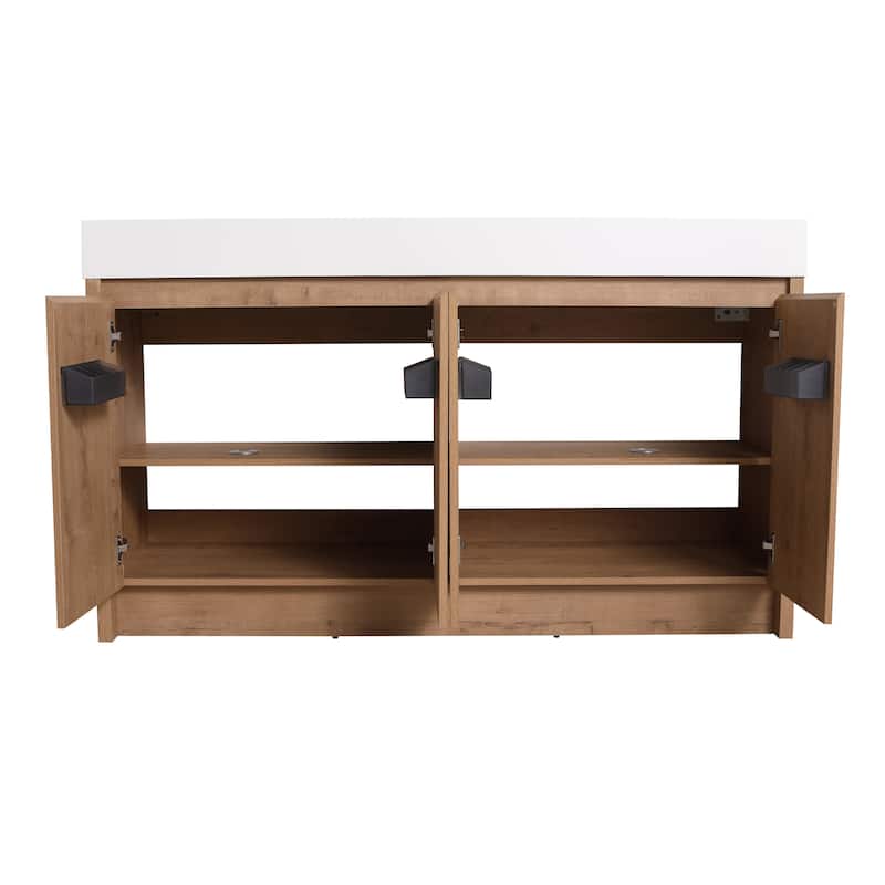 Beingnext 24"/30"/48"/60" Bathroom Vanity with Sink, Freestanding Bathroom Vanity with Soft Close Door