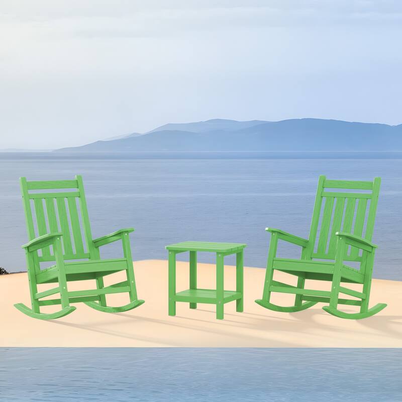 Outdoor Patio HDPE Rocking Chiar, Extra Wide Seat & Backrest
