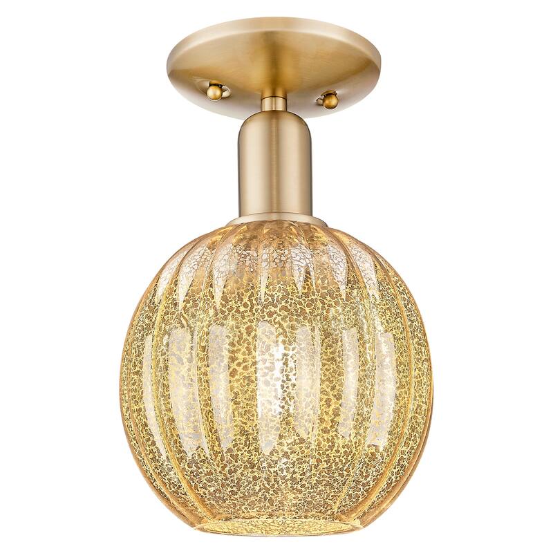 Innovations Lighting 716-1C-G458-7ME Preston 7" Wide Semi-Flush Globe - Champagne Bronze