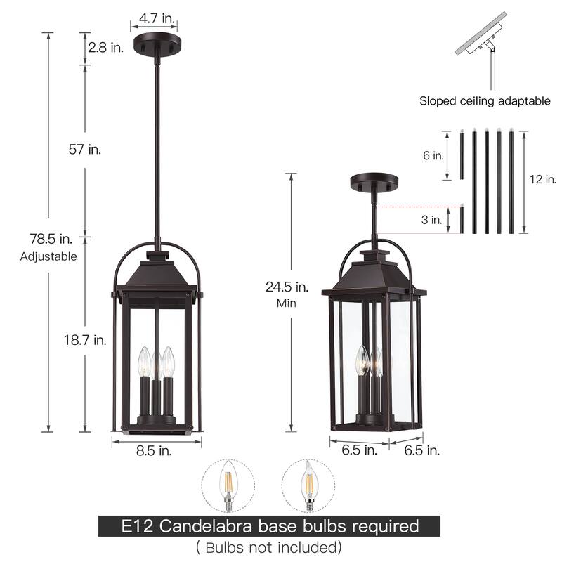 Brits 3-Light Outdoor Pendant Light