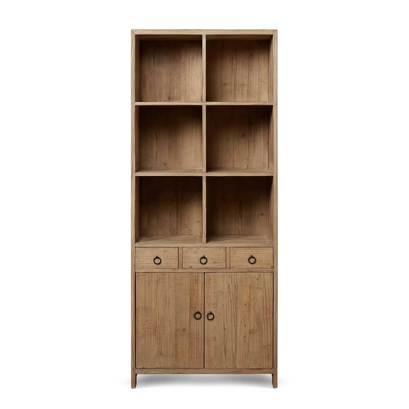 Approx. High Reclaimed Pine Shelf with Three Drawers
